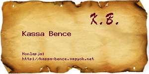Kassa Bence névjegykártya