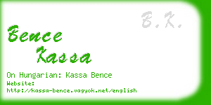 bence kassa business card